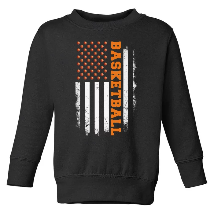 Basketball Usa Us Flag Basketball Toddler Sweatshirt