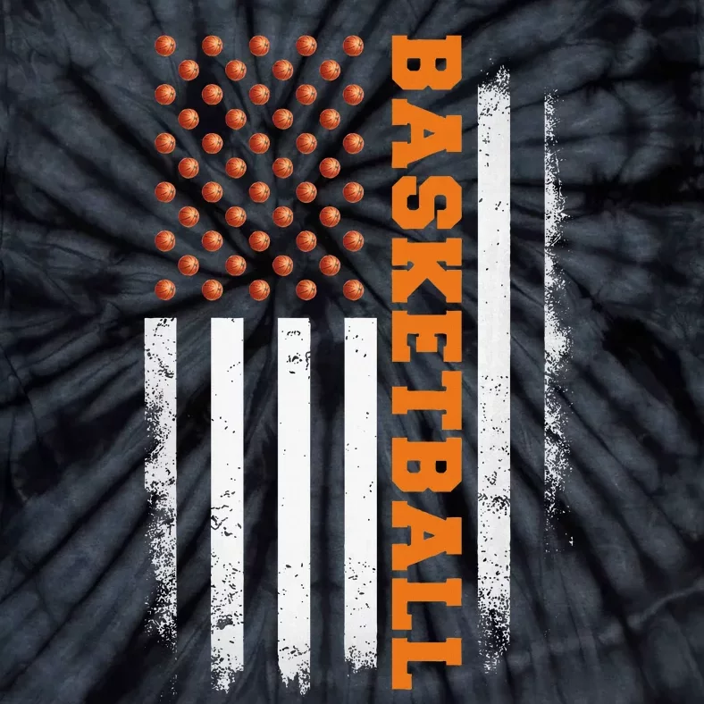 Basketball Usa Us Flag Basketball Tie-Dye T-Shirt