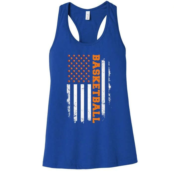 Basketball USA US Flag Basketball Women's Racerback Tank