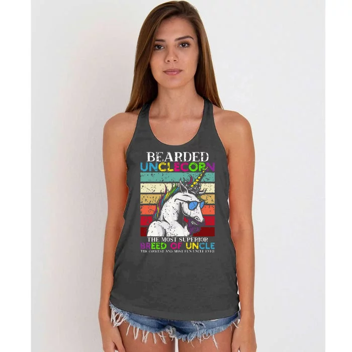 Bearded Unclecorn Uncle Unicorn Women's Knotted Racerback Tank