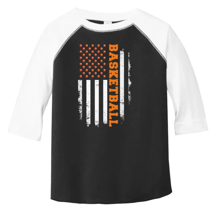 Basketball USA US Flag Basketball Toddler Fine Jersey T-Shirt