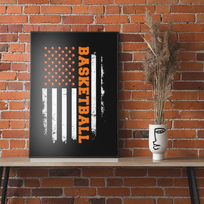 Basketball USA US Flag Basketball Men Poster