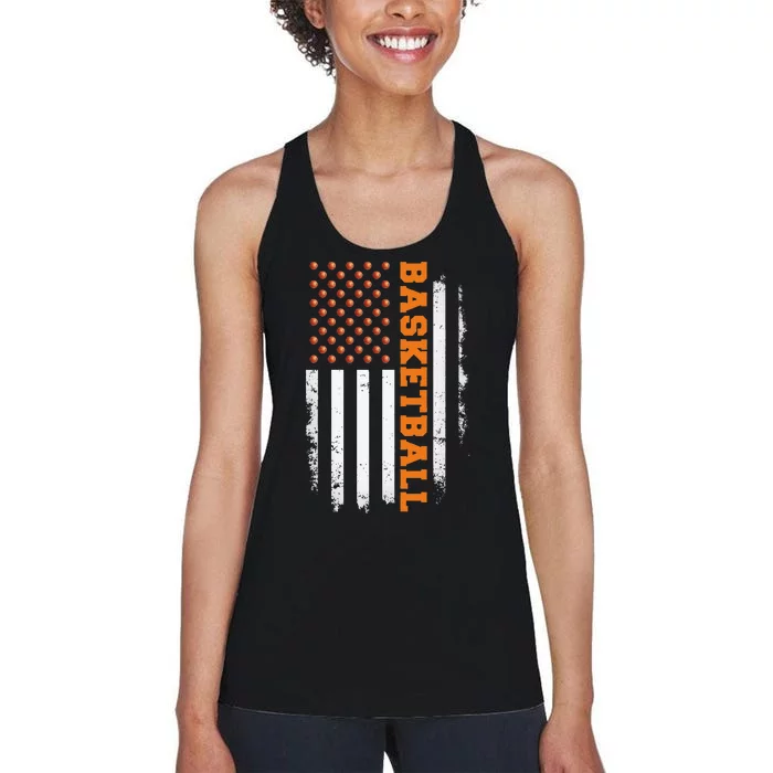 Basketball USA US Flag Basketball Men Women's Racerback Tank