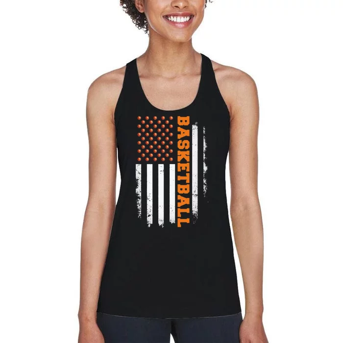 Basketball USA US Flag Basketball Women's Racerback Tank