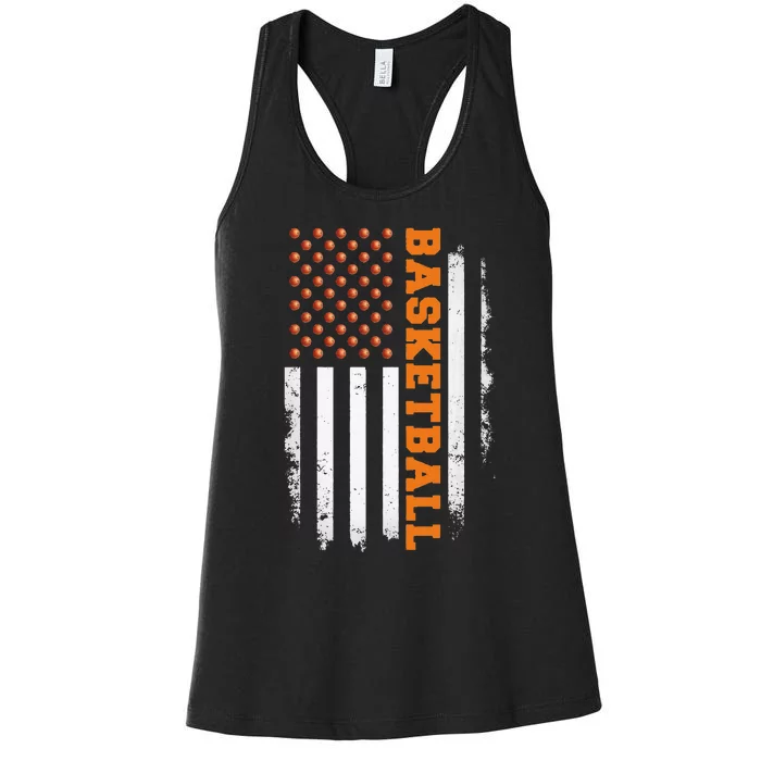 Basketball USA US Flag Basketball Women's Racerback Tank