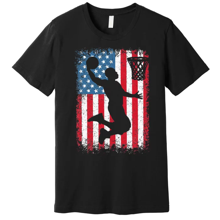 Basketball Usa Us Flag Basketball Premium T-Shirt