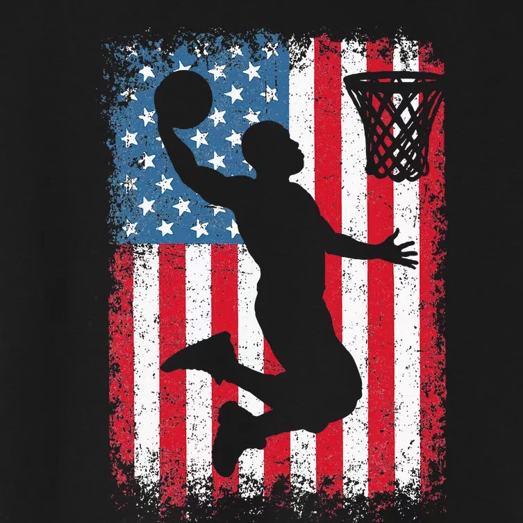 Basketball Usa Us Flag Basketball Women's Crop Top Tee