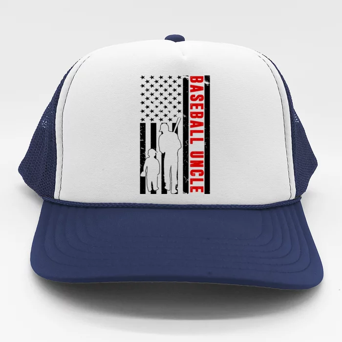 Baseball Uncle USA Flag Trucker Hat