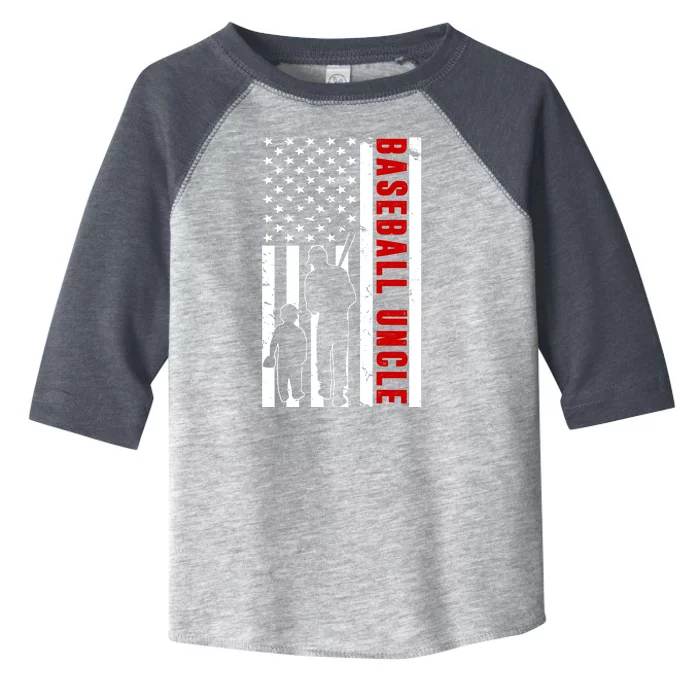 Baseball Uncle USA Flag Toddler Fine Jersey T-Shirt