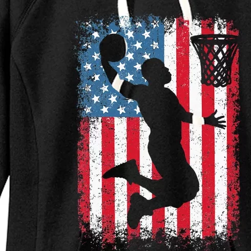 Basketball USA US Flag Basketball Women's Fleece Hoodie