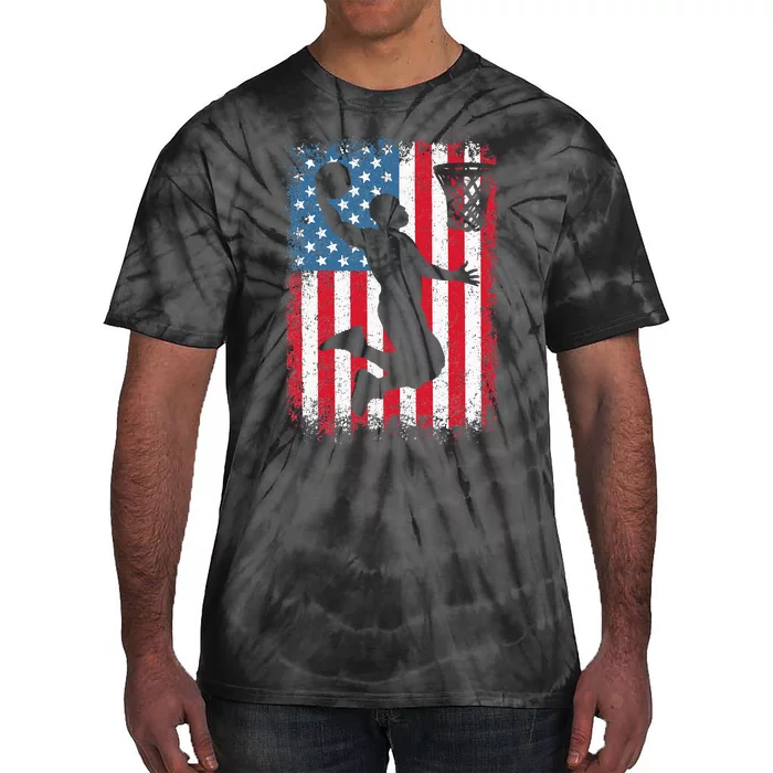 Basketball USA US Flag Basketball Tie-Dye T-Shirt