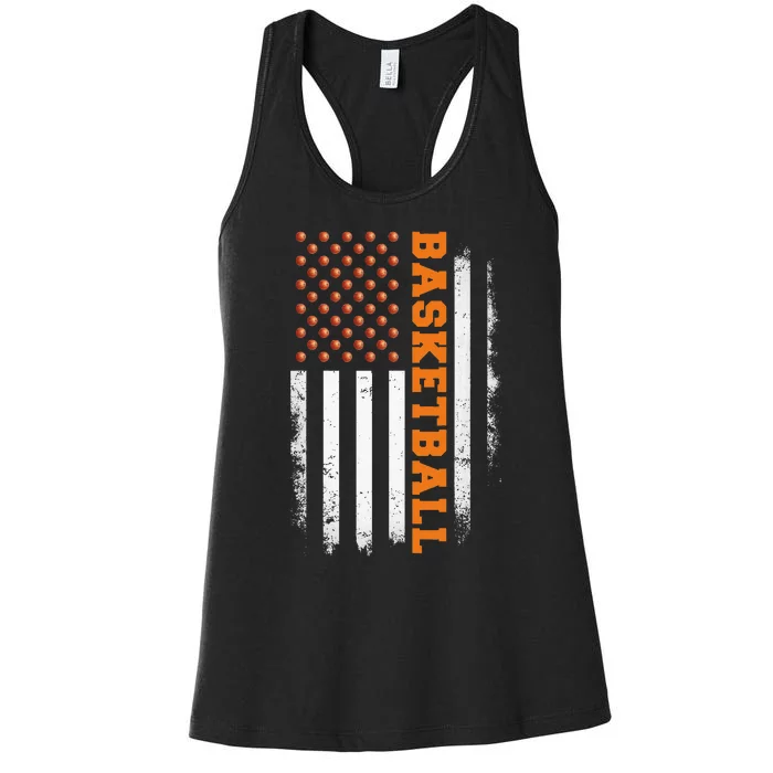 Basketball USA US Flag Basketball Women's Racerback Tank