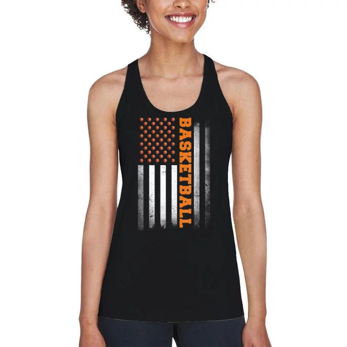 Basketball USA US Flag Basketball Women's Racerback Tank