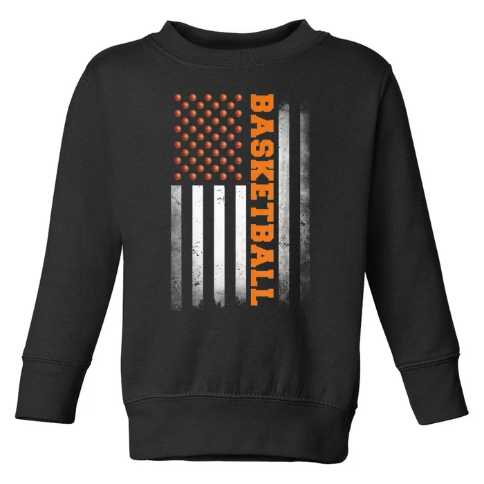 Basketball USA US Flag Basketball Toddler Sweatshirt