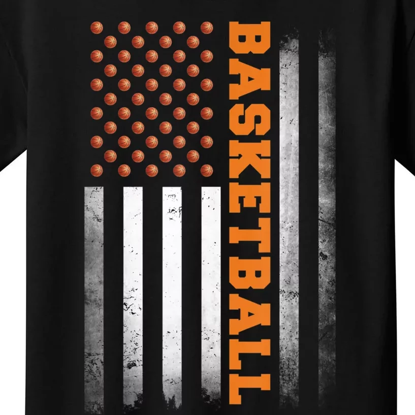 Basketball USA US Flag Basketball Kids T-Shirt