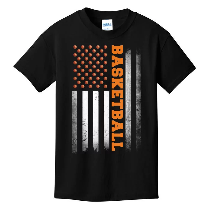 Basketball USA US Flag Basketball Kids T-Shirt