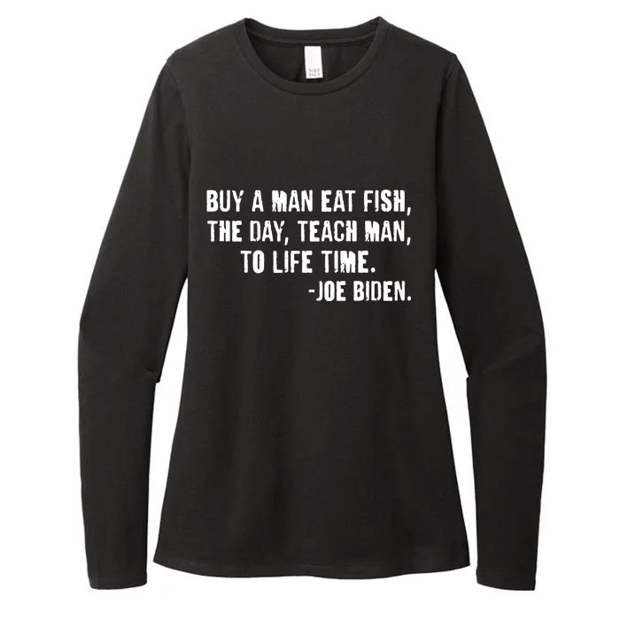 Buy A Man Eat Fish Joe Biden Womens CVC Long Sleeve Shirt