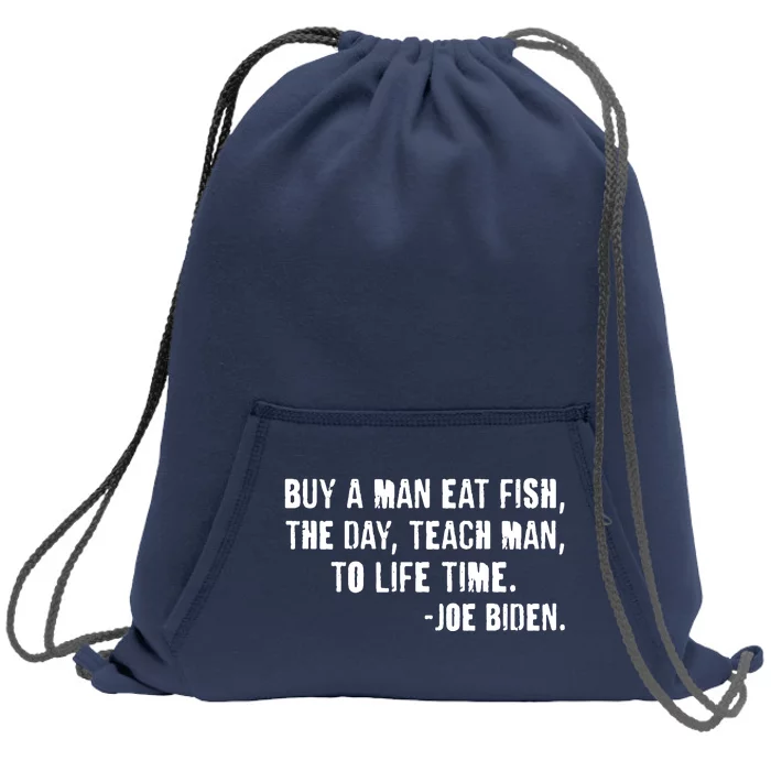 Buy A Man Eat Fish Joe Biden Sweatshirt Cinch Pack Bag