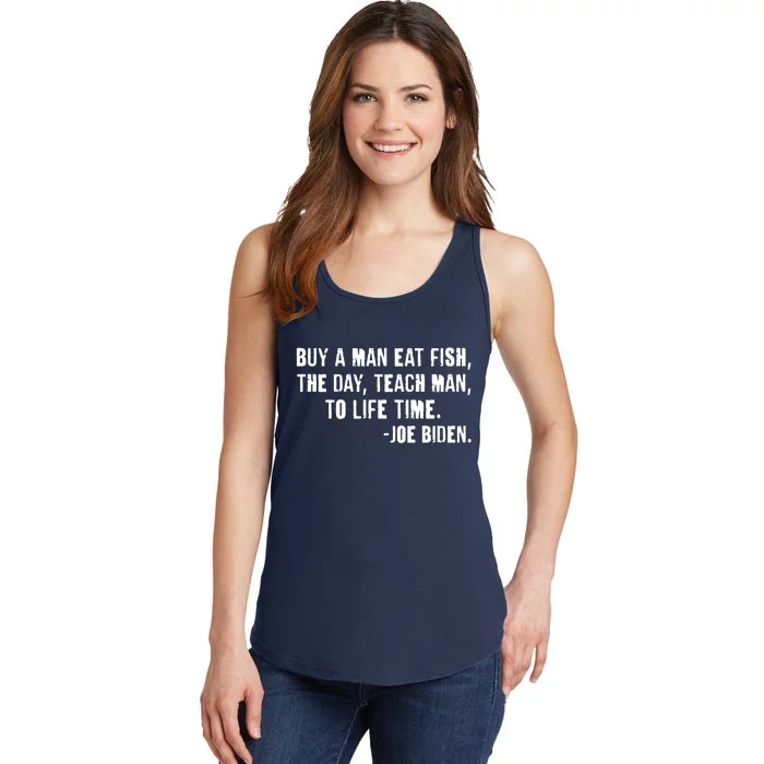 Buy A Man Eat Fish Joe Biden Ladies Essential Tank