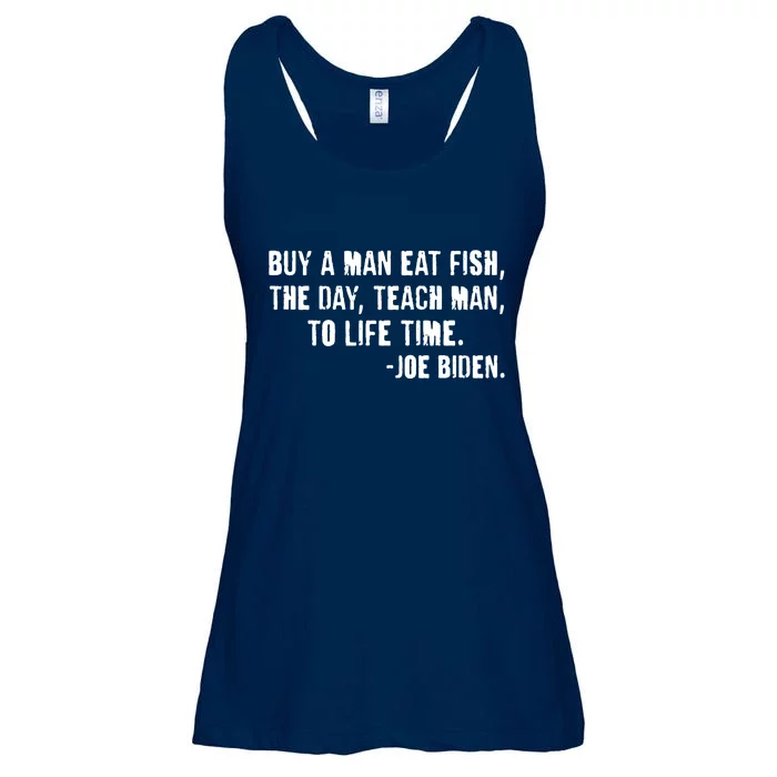 Buy A Man Eat Fish Joe Biden Ladies Essential Flowy Tank