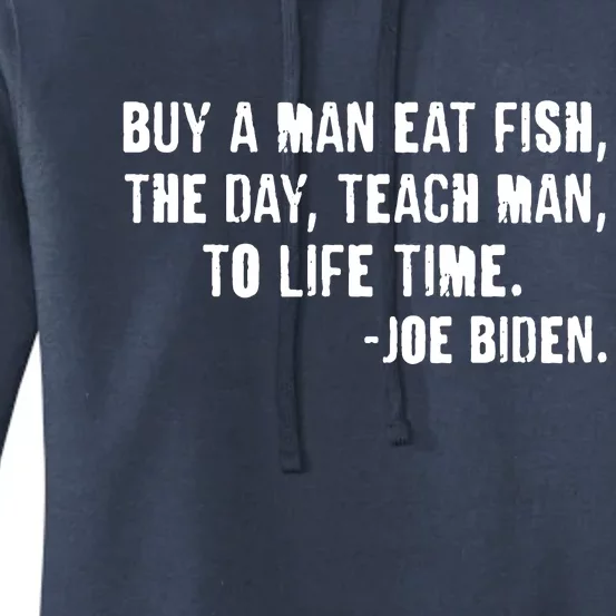Buy A Man Eat Fish Joe Biden Women's Pullover Hoodie