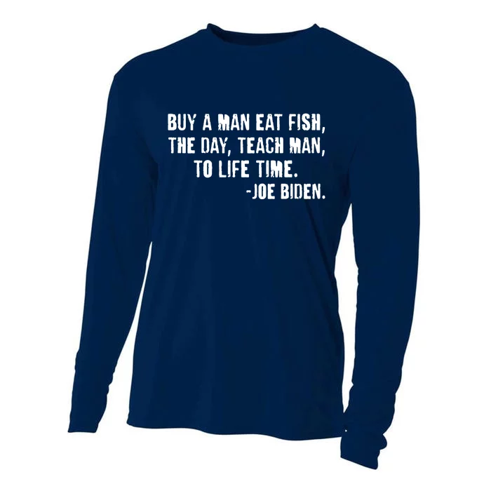 Buy A Man Eat Fish Joe Biden Cooling Performance Long Sleeve Crew