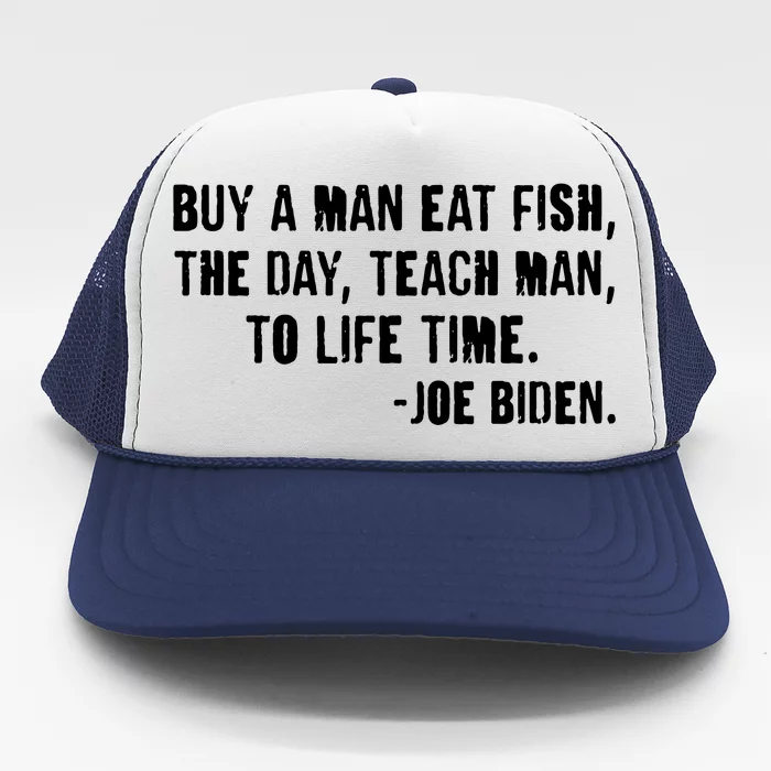 Buy A Man Eat Fish Joe Biden Trucker Hat