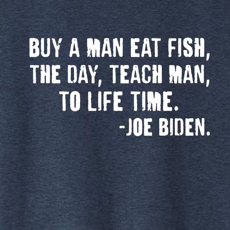 Buy A Man Eat Fish Joe Biden Women's Crop Top Tee