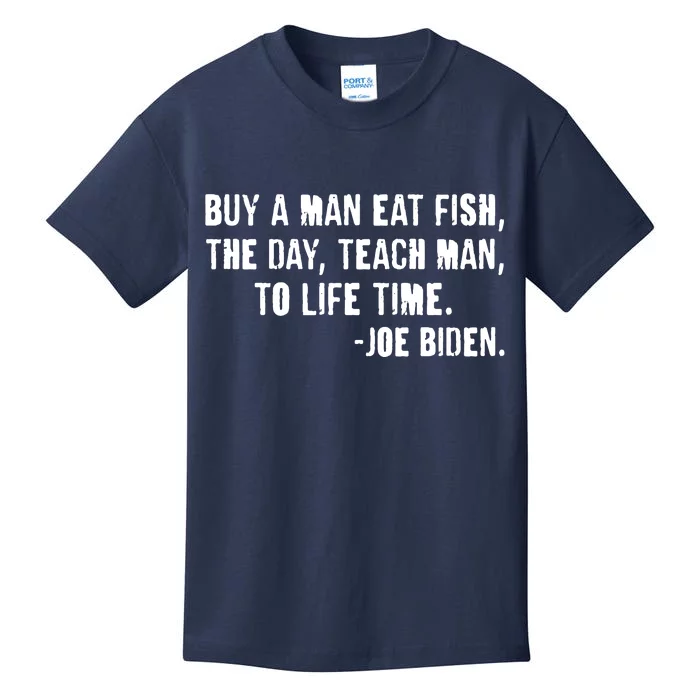 Buy A Man Eat Fish Joe Biden Kids T-Shirt