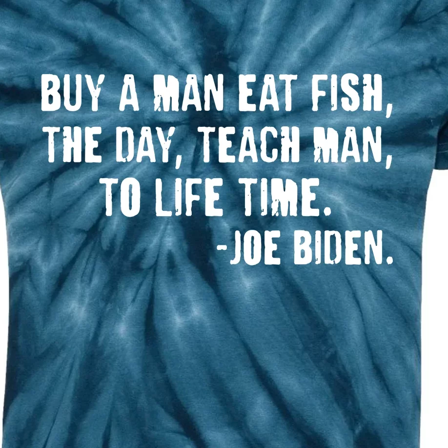 Buy A Man Eat Fish Joe Biden Kids Tie-Dye T-Shirt