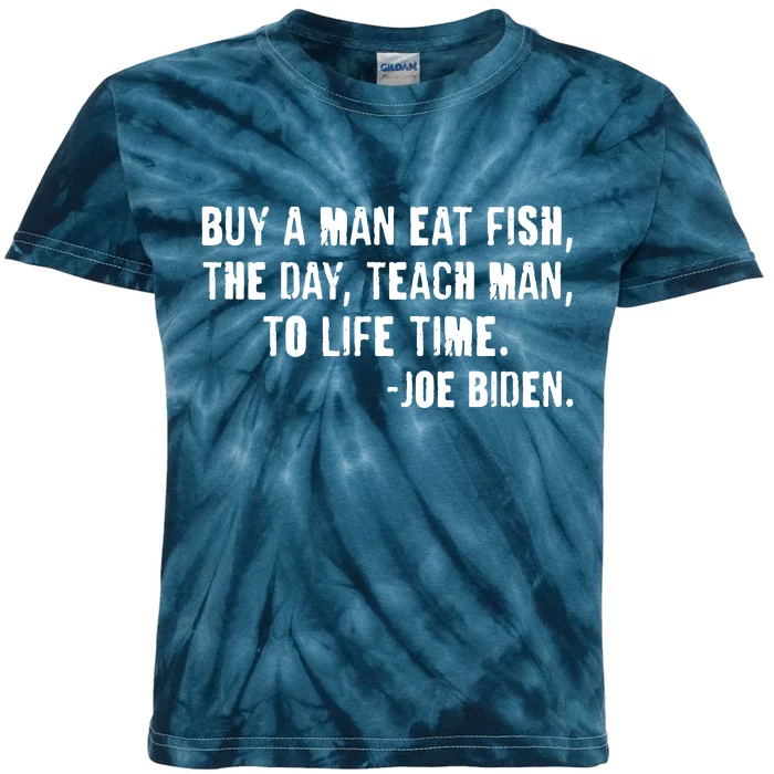 Buy A Man Eat Fish Joe Biden Kids Tie-Dye T-Shirt
