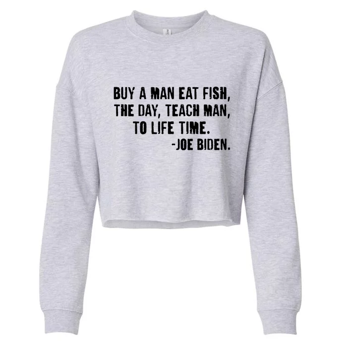 Buy A Man Eat Fish Joe Biden Cropped Pullover Crew