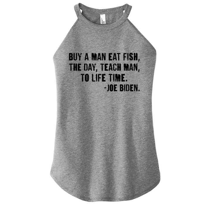 Buy A Man Eat Fish Joe Biden Women’s Perfect Tri Rocker Tank