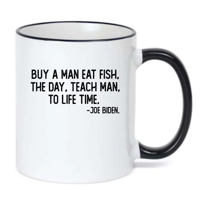 Buy A Man Eat Fish Joe Biden Scrambled Quote Black Color Changing Mug