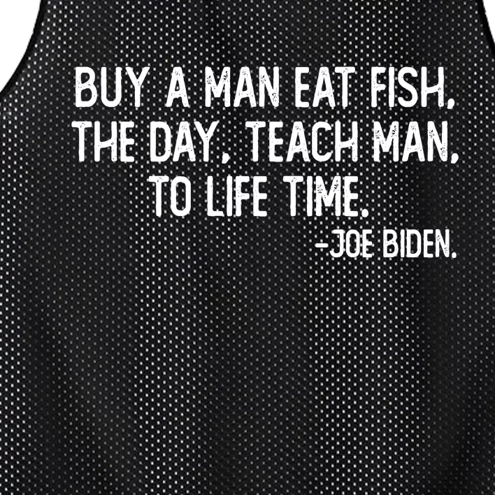 Buy A Man Eat Fish Joe Biden Scrambled Quote Mesh Reversible Basketball Jersey Tank