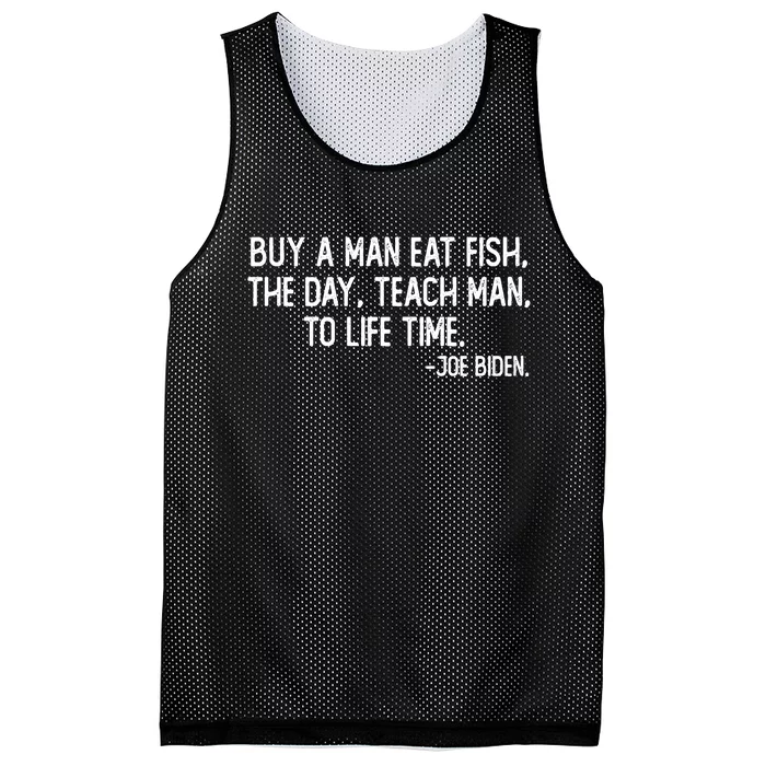 Buy A Man Eat Fish Joe Biden Scrambled Quote Mesh Reversible Basketball Jersey Tank