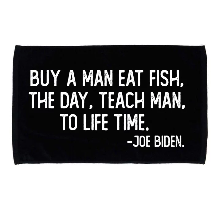 Buy A Man Eat Fish Joe Biden Scrambled Quote Microfiber Hand Towel