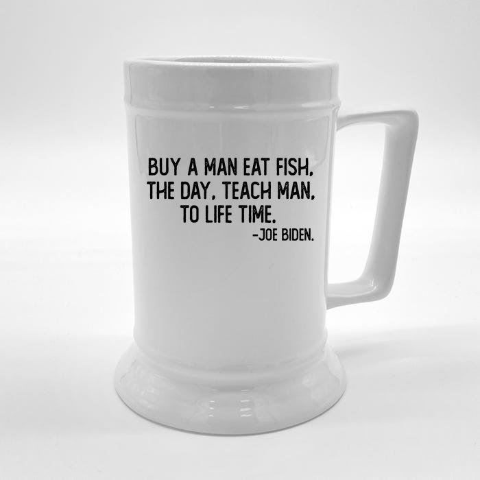 Buy A Man Eat Fish Joe Biden Scrambled Quote Front & Back Beer Stein