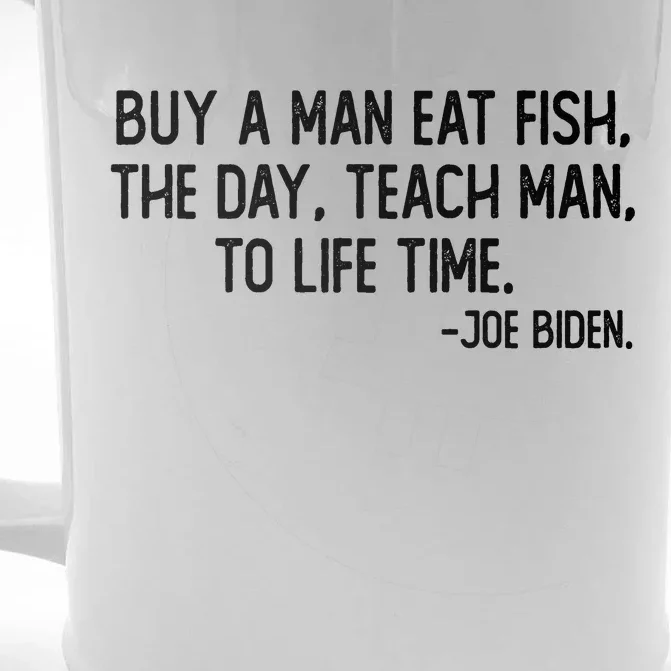 Buy A Man Eat Fish Joe Biden Scrambled Quote Front & Back Beer Stein