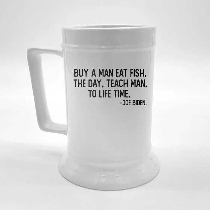 Buy A Man Eat Fish Joe Biden Scrambled Quote Front & Back Beer Stein