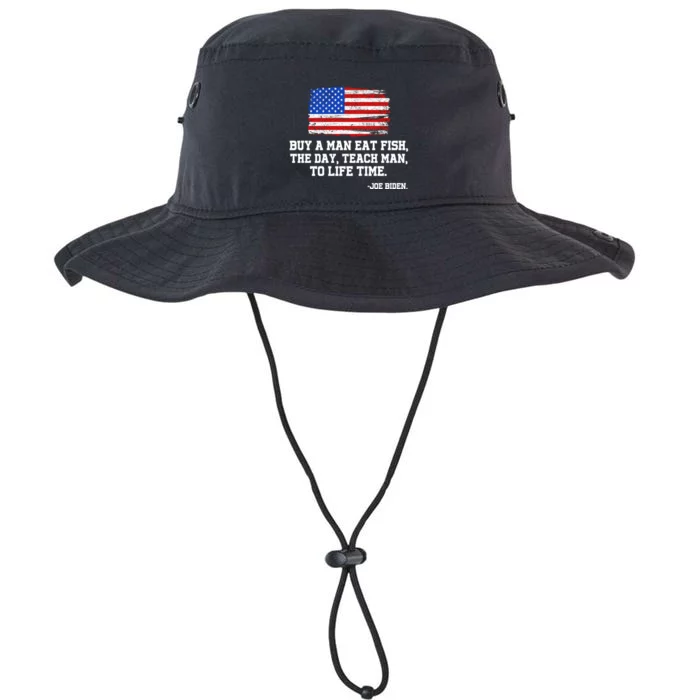 Buy A Man Eat Fish Joe Biden USA American Flag Legacy Cool Fit Booney Bucket Hat