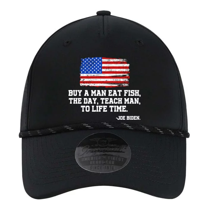 Buy A Man Eat Fish Joe Biden USA American Flag Performance The Dyno Cap