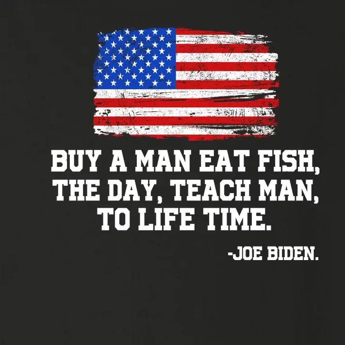 Buy A Man Eat Fish Joe Biden USA American Flag Toddler Long Sleeve Shirt