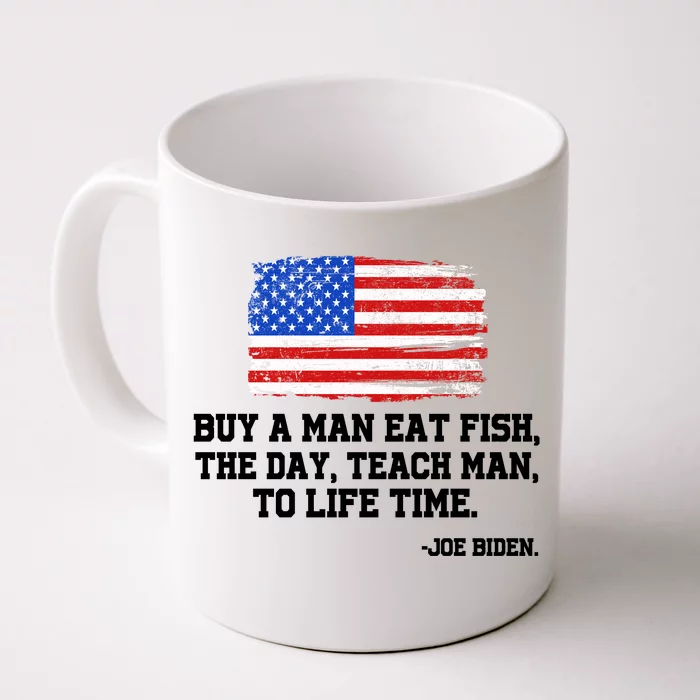 Buy A Man Eat Fish Joe Biden USA American Flag Front & Back Coffee Mug