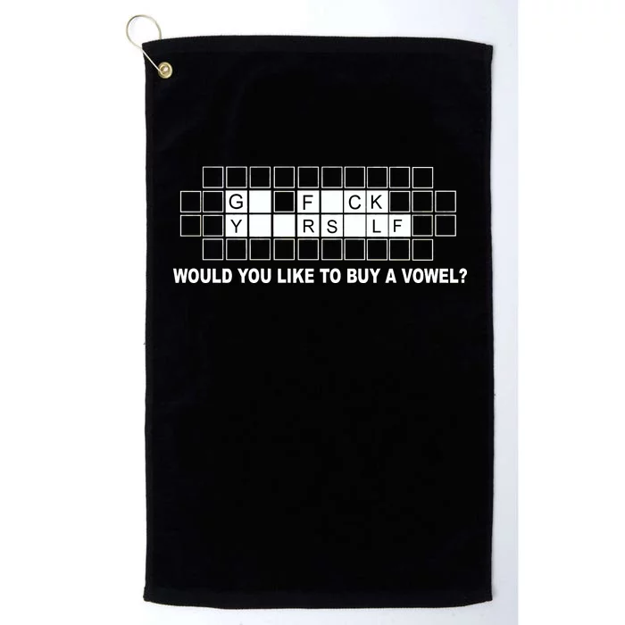 Buy A Vowel Go Fuck Yourself Funny Platinum Collection Golf Towel