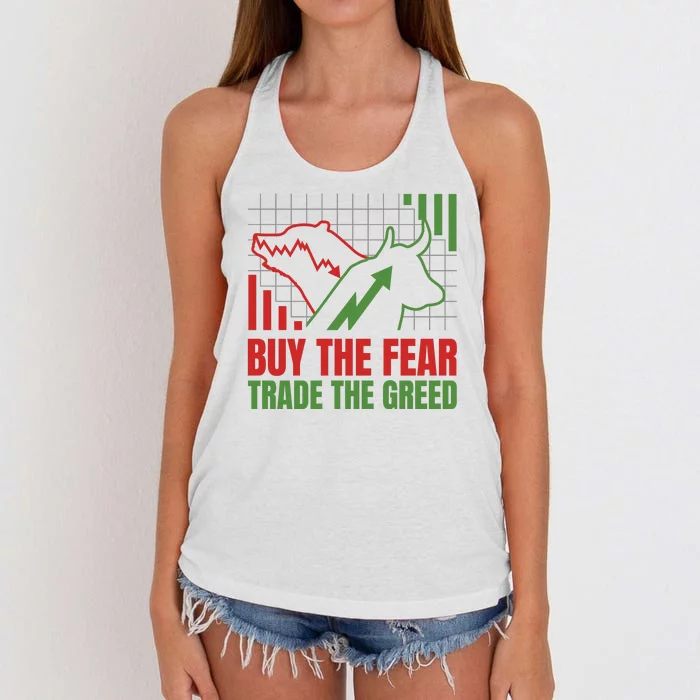 Buy The Fear Trade The Greed Women's Knotted Racerback Tank