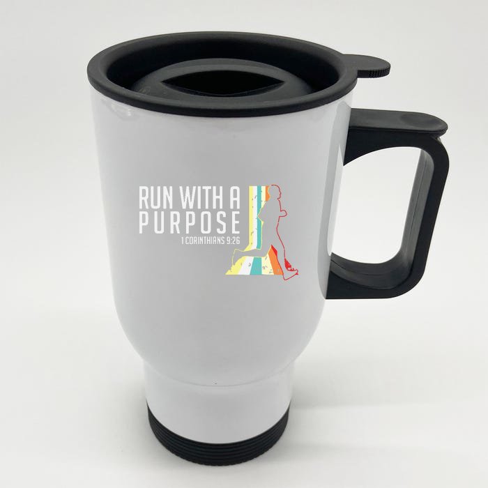 Bible Verse 1 Corinthians 926 Running Fitness Front & Back Stainless Steel Travel Mug