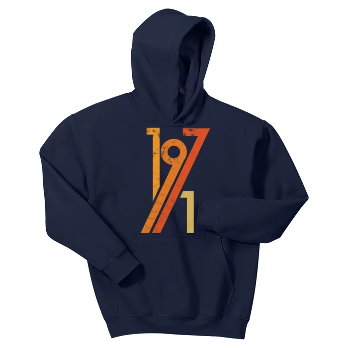 Birthday Vintage 70s Style 1971 Kids Hoodie