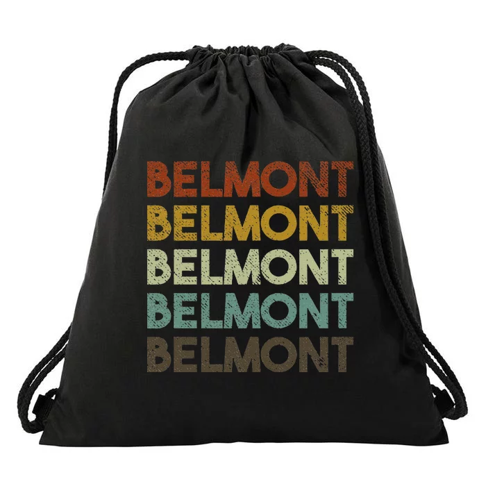 Belmont Vintage 80s Retro Style Drawstring Bag