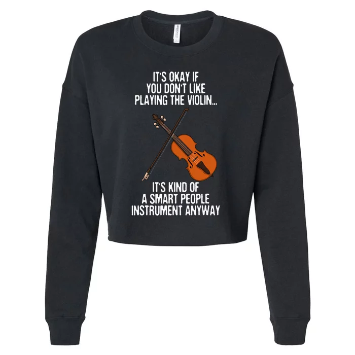 Best Violin Art For Instrument Violin Player Cropped Pullover Crew